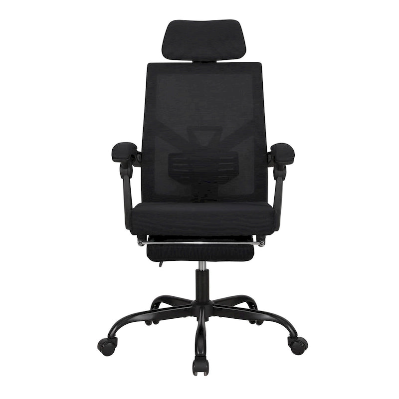 Chaise de bureau ergonomique en maille avec repose-pieds