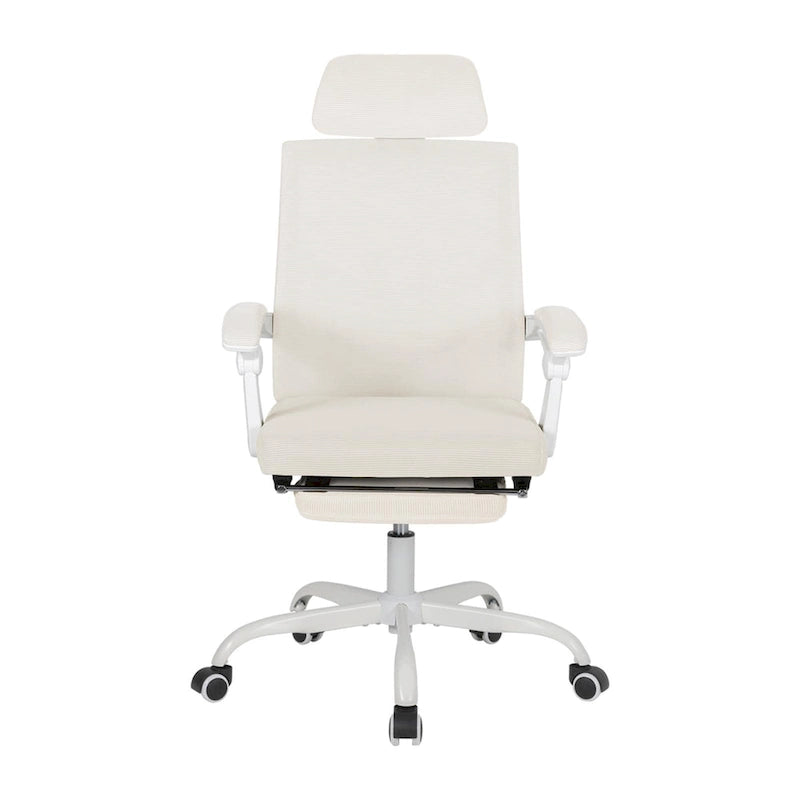 Chaise de bureau ergonomique en maille avec repose-pieds
