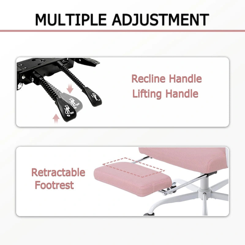 Chaise de bureau ergonomique en maille avec repose-pieds