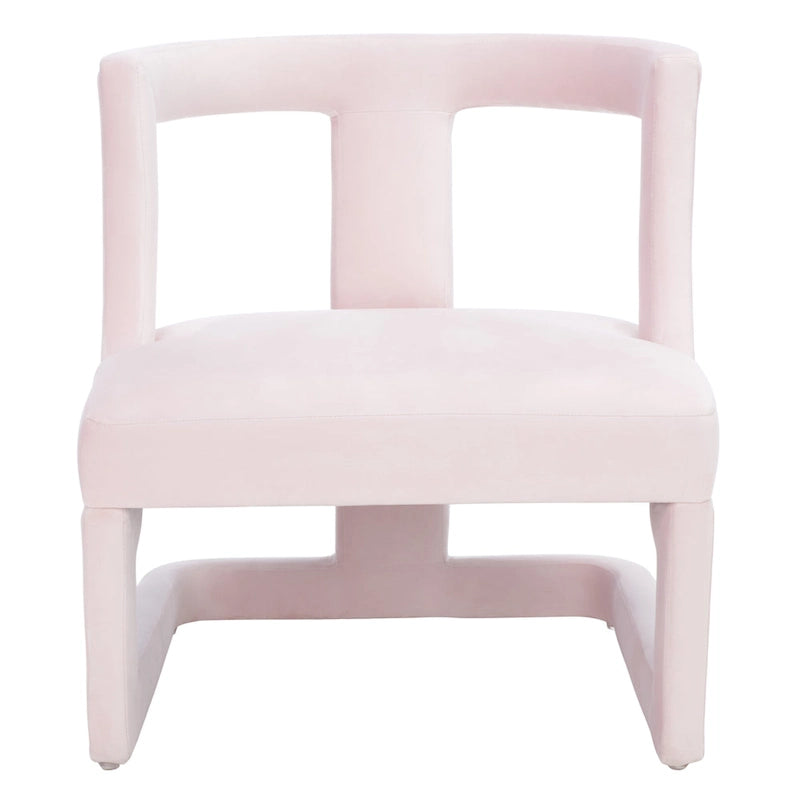 Fauteuil d'appoint en velours à cadre ouvert – Design sculptural moderne