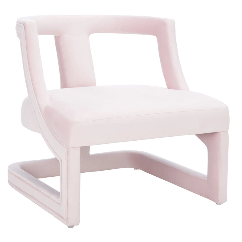 Fauteuil d'appoint en velours à cadre ouvert – Design sculptural moderne