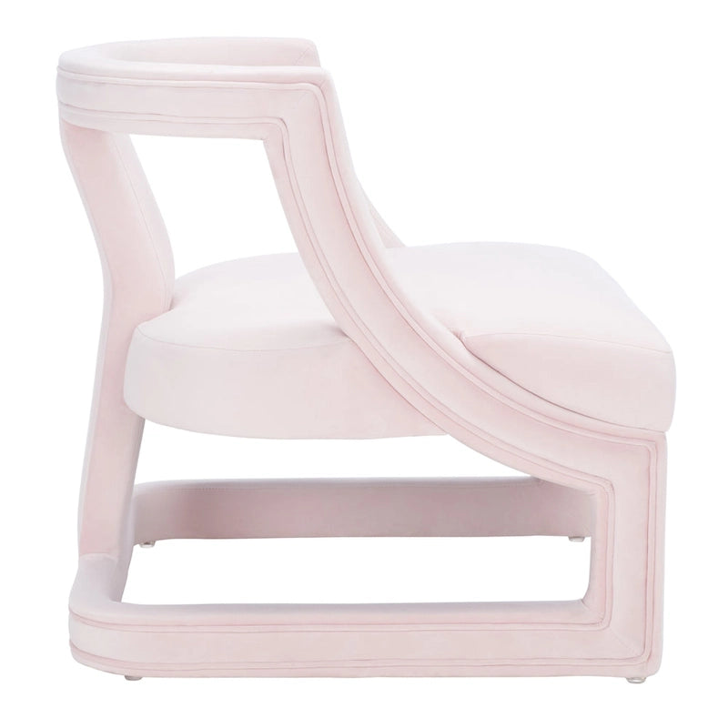 Fauteuil d'appoint en velours à cadre ouvert – Design sculptural moderne