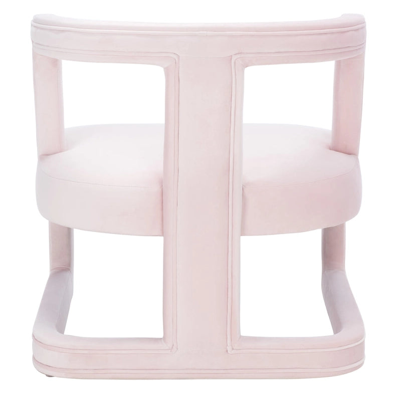 Fauteuil d'appoint en velours à cadre ouvert – Design sculptural moderne