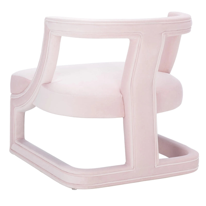 Fauteuil d'appoint en velours à cadre ouvert – Design sculptural moderne