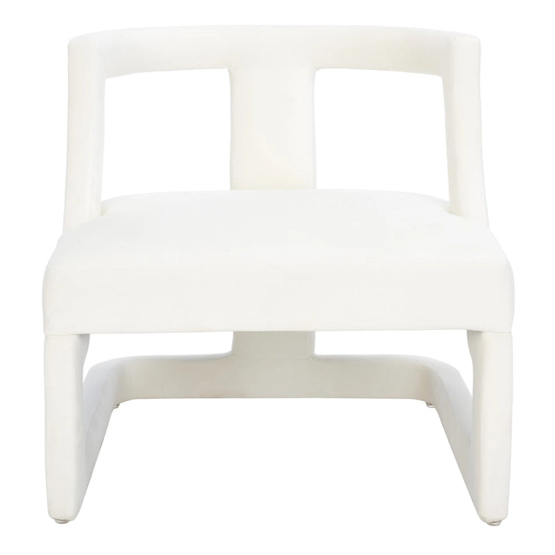 Fauteuil d'appoint en velours à cadre ouvert – Design sculptural moderne