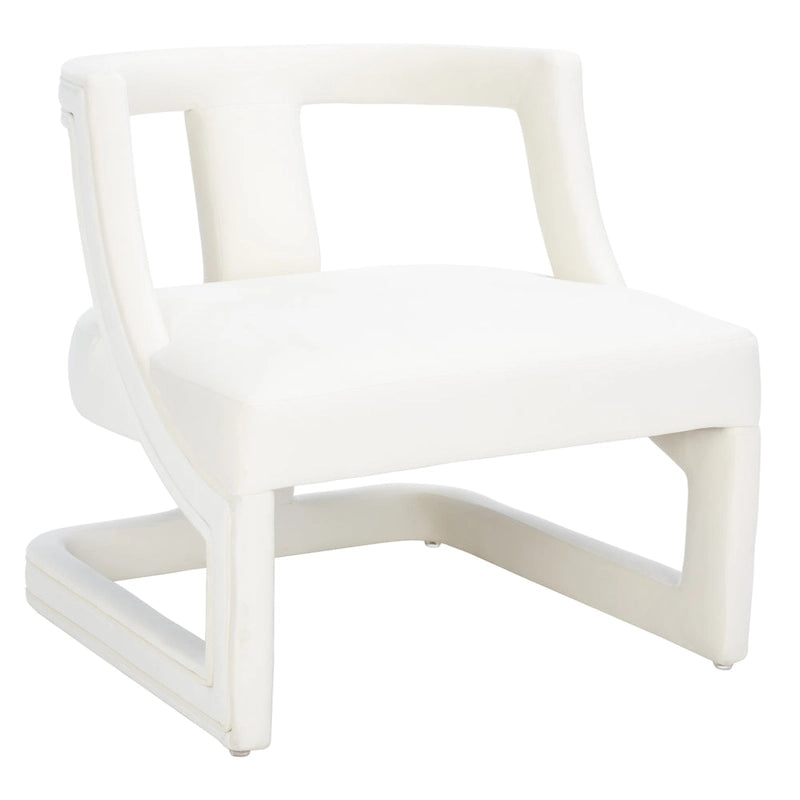 Fauteuil d'appoint en velours à cadre ouvert – Design sculptural moderne