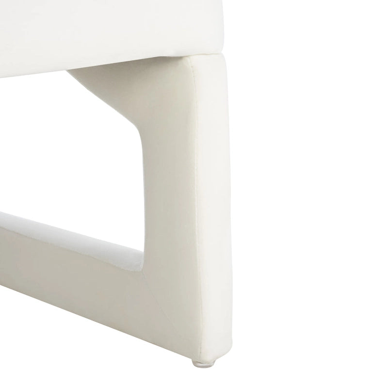 Fauteuil d'appoint en velours à cadre ouvert – Design sculptural moderne