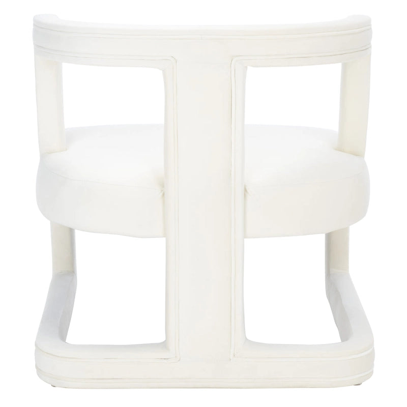 Fauteuil d'appoint en velours à cadre ouvert – Design sculptural moderne
