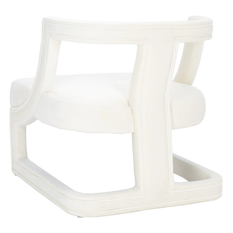 Fauteuil d'appoint en velours à cadre ouvert – Design sculptural moderne