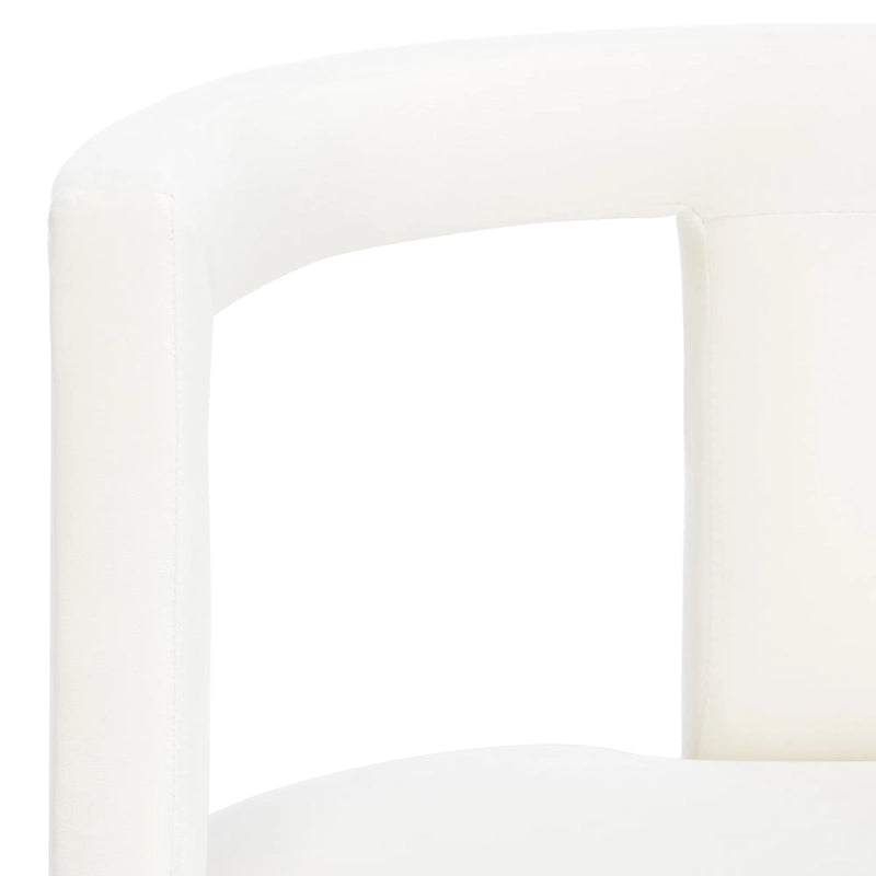 Fauteuil d'appoint en velours à cadre ouvert – Design sculptural moderne