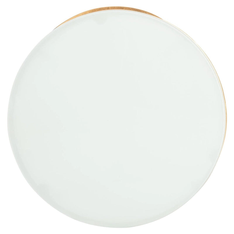 Table d'appoint en fer doré avec plateau en verre