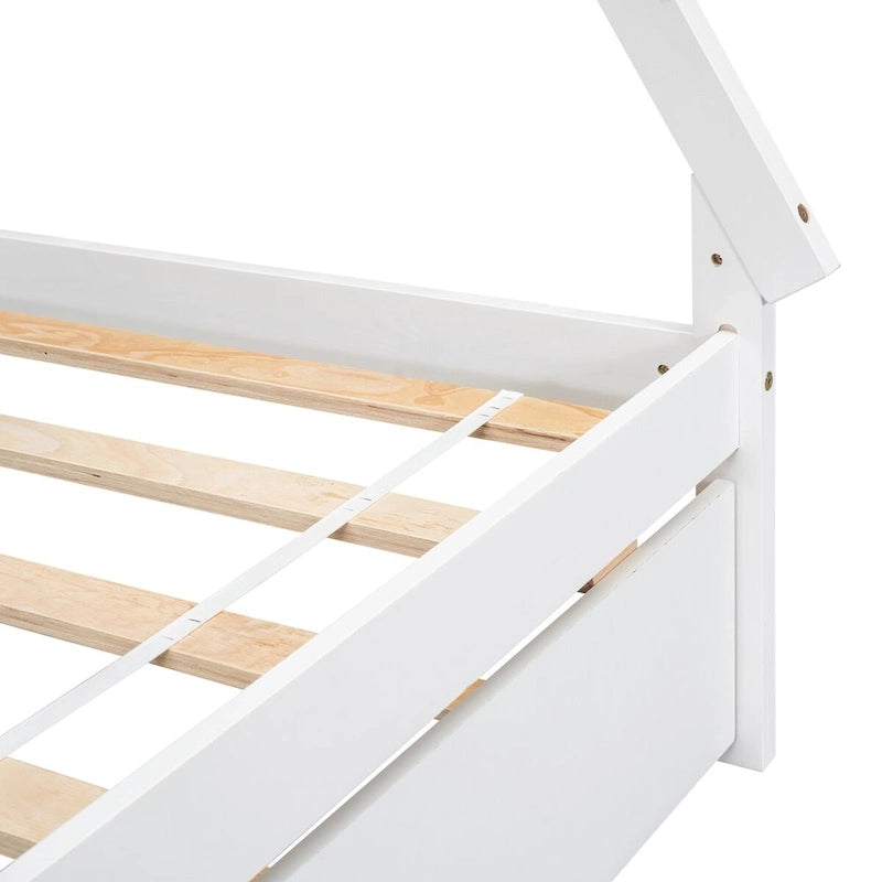 Lit au sol tipi jumeau avec lit gigogne escamotable – Cadre en bois de pin