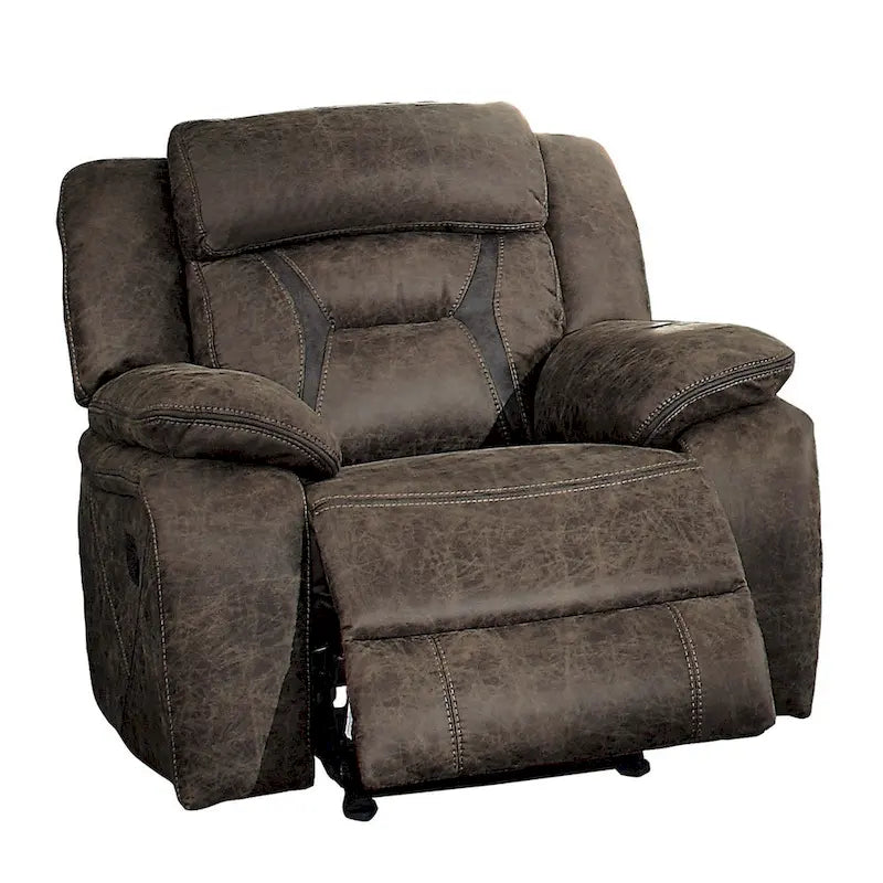 Fauteuil inclinable planeur manuel avec revêtement en microfibre et accoudoirs rembourrés