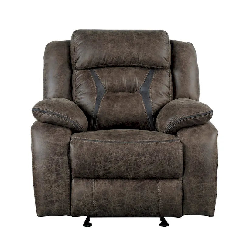 Fauteuil inclinable planeur manuel avec revêtement en microfibre et accoudoirs rembourrés