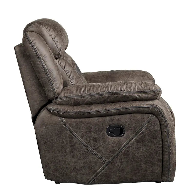 Fauteuil inclinable planeur manuel avec revêtement en microfibre et accoudoirs rembourrés
