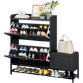 Meuble à chaussures d'entrée de ferme avec banc de rangement et 2 tiroirs basculants