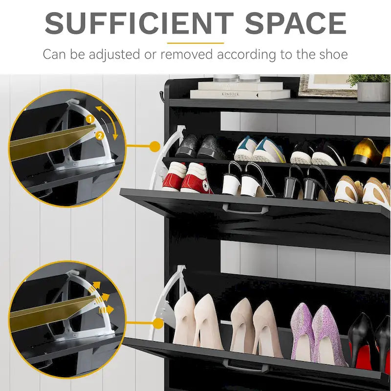 Meuble à chaussures d'entrée de ferme avec banc de rangement et 2 tiroirs basculants