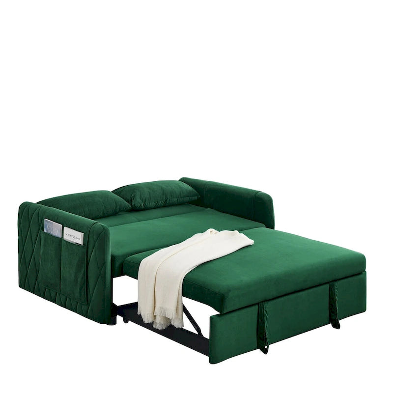 Canapé-lit convertible 55 pouces avec dossier réglable et 2 poches latérales
