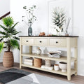 Table console de style Mid-Century avec tiroir et deux étagères ouvertes