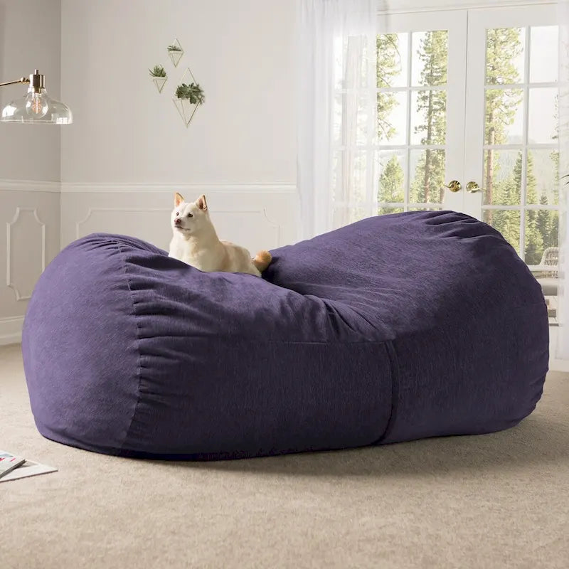Canapé géant pouf de 2,1 m avec housse en chenille de qualité supérieure – Pour 3 personnes