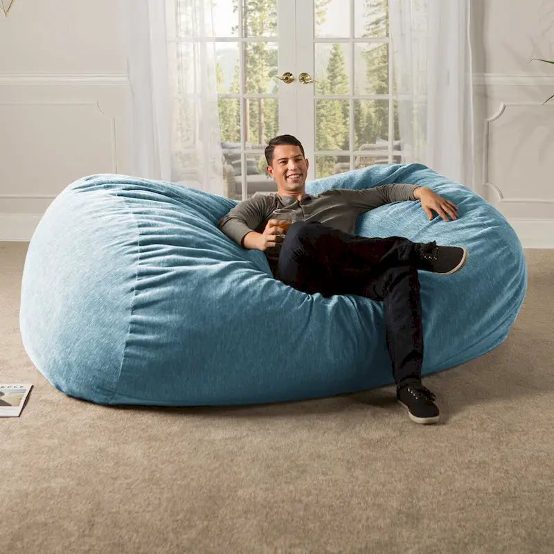 Canapé géant pouf de 2,1 m avec housse en chenille de qualité supérieure – Pour 3 personnes