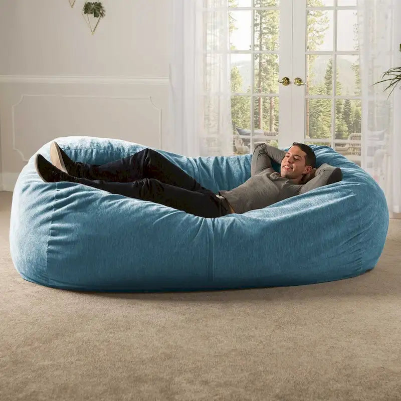 Canapé géant pouf de 2,1 m avec housse en chenille de qualité supérieure – Pour 3 personnes