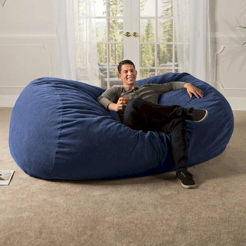 Canapé géant pouf de 2,1 m avec housse en chenille de qualité supérieure – Pour 3 personnes