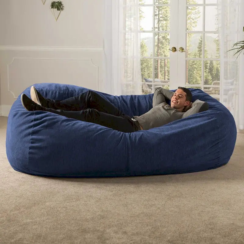 Canapé géant pouf de 2,1 m avec housse en chenille de qualité supérieure – Pour 3 personnes