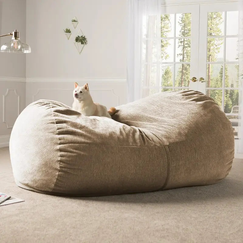 Canapé géant pouf de 2,1 m avec housse en chenille de qualité supérieure – Pour 3 personnes