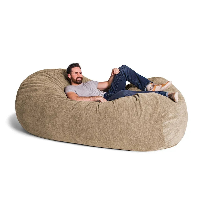 Canapé géant pouf de 2,1 m avec housse en chenille de qualité supérieure – Pour 3 personnes