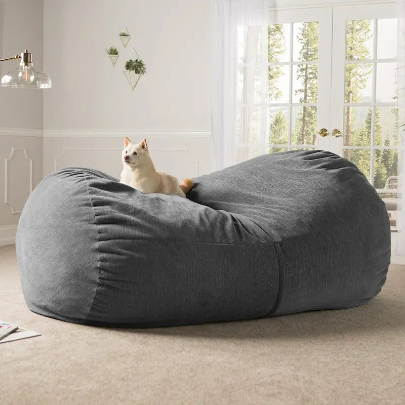 Canapé géant pouf de 2,1 m avec housse en chenille de qualité supérieure – Pour 3 personnes