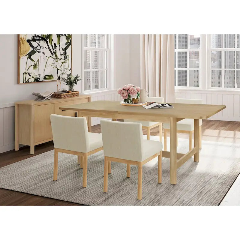 Table à manger papillon extensible avec coins arrondis